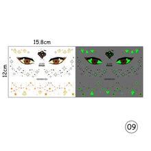 Load image into Gallery viewer, Halloween Luminous Face Tattoo Stickers Waterproof Anti-sweat Luminous Body Art Tattoo Stickers
