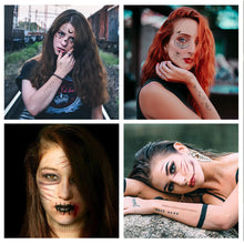 Load image into Gallery viewer, Halloween Face Tattoo Stickers Scar Spider Web Face Tattoo Stickers Waterproof Sweatproof Body Art Tattoo Stickers
