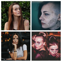 Load image into Gallery viewer, Halloween Face Tattoo Stickers Scar Spider Web Face Tattoo Stickers Waterproof Sweatproof Body Art Tattoo Stickers
