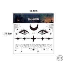 Load image into Gallery viewer, Halloween Face Tattoo Stickers Scar Spider Web Face Tattoo Stickers Waterproof Sweatproof Body Art Tattoo Stickers
