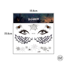 Load image into Gallery viewer, Halloween Face Tattoo Stickers Scar Spider Web Face Tattoo Stickers Waterproof Sweatproof Body Art Tattoo Stickers
