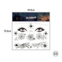 Load image into Gallery viewer, Halloween Face Tattoo Stickers Scar Spider Web Face Tattoo Stickers Waterproof Sweatproof Body Art Tattoo Stickers
