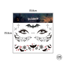 Load image into Gallery viewer, Halloween Face Tattoo Stickers Scar Spider Web Face Tattoo Stickers Waterproof Sweatproof Body Art Tattoo Stickers
