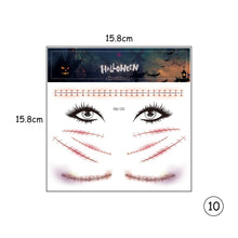 Load image into Gallery viewer, Halloween Face Tattoo Stickers Scar Spider Web Face Tattoo Stickers Waterproof Sweatproof Body Art Tattoo Stickers
