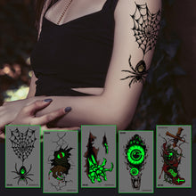 Load image into Gallery viewer, Halloween Luminous Tattoo Stickers Waterproof Sweatproof Tattoo Stickers Temporary Body Art Tattoo

