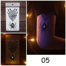 Load image into Gallery viewer, Halloween Luminous Tattoo Stickers Waterproof Sweatproof Tattoo Stickers Temporary Body Art Tattoo
