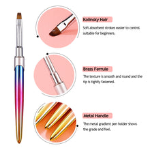 Load image into Gallery viewer, Gradient Acrylic Nail Brush Manicure Gel Brush Nail Art Brush Liquid Powder Carving Gel Brush Liner Drawing Pen Manicure Tools
