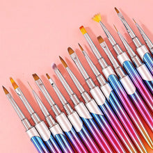 Load image into Gallery viewer, Gradient Acrylic Nail Brush Manicure Gel Brush Nail Art Brush Liquid Powder Carving Gel Brush Liner Drawing Pen Manicure Tools
