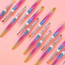 Load image into Gallery viewer, Gradient Acrylic Nail Brush Manicure Gel Brush Nail Art Brush Liquid Powder Carving Gel Brush Liner Drawing Pen Manicure Tools
