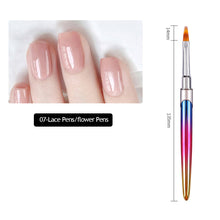 Load image into Gallery viewer, Gradient Acrylic Nail Brush Manicure Gel Brush Nail Art Brush Liquid Powder Carving Gel Brush Liner Drawing Pen Manicure Tools
