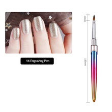 Load image into Gallery viewer, Gradient Acrylic Nail Brush Manicure Gel Brush Nail Art Brush Liquid Powder Carving Gel Brush Liner Drawing Pen Manicure Tools

