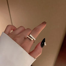 Load image into Gallery viewer, Personality Premium Open Adjustable Double Ring Index Finger Ring Women Vintage Irregular Rectangle Fashion Rings
