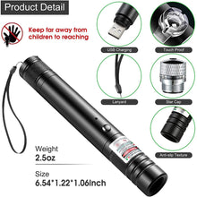 Load image into Gallery viewer, 10000m USB Charging Laser Torch Green Laser Pointer High Powerful Dot Single Starry Burning Match
