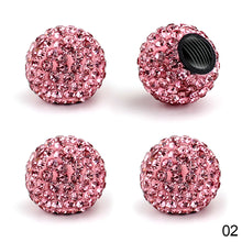 Load image into Gallery viewer, 4Pcs Universal Car Tire Valve Caps Crystal Diamond Bling Rhinestone Shining Dustproof Valve Stem Caps Accessories

