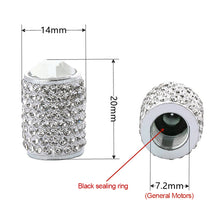 Load image into Gallery viewer, 4Pcs Long Style Diamond Shining Car Wheel Tyre Stem Air Caps Crown Dustproof Rhinestone Tire Valve Caps Auto
