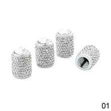Load image into Gallery viewer, 4Pcs Long Style Diamond Shining Car Wheel Tyre Stem Air Caps Crown Dustproof Rhinestone Tire Valve Caps Auto
