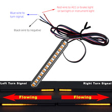 Load image into Gallery viewer, Pair 24 LED Motorcycle Light Bar Flowing Water Turn Signal License Plate Light Dual Color Rear Brake Stop Lamp Tail Indicators
