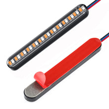 Load image into Gallery viewer, Pair 24 LED Motorcycle Light Bar Flowing Water Turn Signal License Plate Light Dual Color Rear Brake Stop Lamp Tail Indicators
