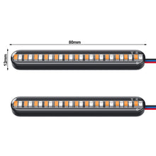 Load image into Gallery viewer, Pair 24 LED Motorcycle Light Bar Flowing Water Turn Signal License Plate Light Dual Color Rear Brake Stop Lamp Tail Indicators
