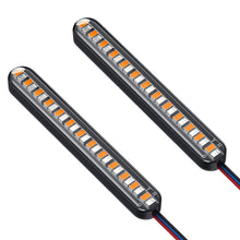 Load image into Gallery viewer, Pair 24 LED Motorcycle Light Bar Flowing Water Turn Signal License Plate Light Dual Color Rear Brake Stop Lamp Tail Indicators
