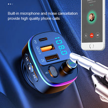 Load image into Gallery viewer, FM Transmitter Bluetooth Wireless Car kit Handsfree Dual USB Car Fast Charger 3.1A MP3 Music TF Card USB disk AUX Player Colorful
