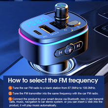 Load image into Gallery viewer, FM Transmitter Bluetooth Wireless Car kit Handsfree Dual USB Car Fast Charger 3.1A MP3 Music TF Card USB disk AUX Player Colorful
