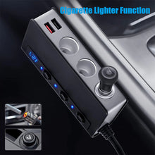 Load image into Gallery viewer, TR24 Quick Charge QC 3.0 -Cigarette Lighter Splitter 12V/24V 3 Socket 180W With 4-Port USB Car Charger ON-OFF Power
