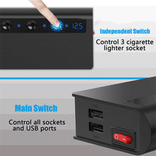 Load image into Gallery viewer, TR24 Quick Charge QC 3.0 -Cigarette Lighter Splitter 12V/24V 3 Socket 180W With 4-Port USB Car Charger ON-OFF Power
