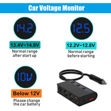 Load image into Gallery viewer, TR24 Quick Charge QC 3.0 -Cigarette Lighter Splitter 12V/24V 3 Socket 180W With 4-Port USB Car Charger ON-OFF Power
