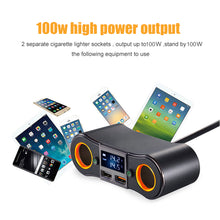 Load image into Gallery viewer, 0.5m Socket Cigarett e Lighter Splitter ZNB02 Car Charger Adapter 3.5A Dual USB Ports Support Volmeter / Temperature LED Display
