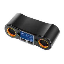 Load image into Gallery viewer, 0.5m Socket Cigarett e Lighter Splitter ZNB02 Car Charger Adapter 3.5A Dual USB Ports Support Volmeter / Temperature LED Display

