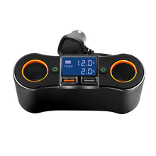 Load image into Gallery viewer, 0.5m Socket Cigarett e Lighter Splitter ZNB02 Car Charger Adapter 3.5A Dual USB Ports Support Volmeter / Temperature LED Display
