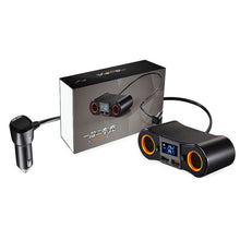 Load image into Gallery viewer, 0.5m Socket Cigarett e Lighter Splitter ZNB02 Car Charger Adapter 3.5A Dual USB Ports Support Volmeter / Temperature LED Display
