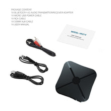Load image into Gallery viewer, 2 IN 1 Real Stereo Bluetooth -compatible 4.2 Receiver Transmitter Bluetooth Wireless Adapter Audio With 3.5MM AUX For TV MP3 PC
