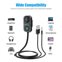 Load image into Gallery viewer, Bluetooth Receiver 5.1 AUX Audio 3.5mm Wireless Adapter for Hands-Free Car Amplifier Speaker Headphone
