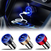 Load image into Gallery viewer, 12V/24V Dual QC3.0 USB Ports 18W Multiple Car Charger Socket with Touch Switch Fast Car Adapter Triple Aluminum Metal
