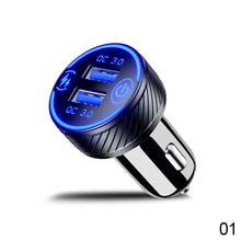 Load image into Gallery viewer, 12V/24V Dual QC3.0 USB Ports 18W Multiple Car Charger Socket with Touch Switch Fast Car Adapter Triple Aluminum Metal
