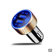 Load image into Gallery viewer, 12V/24V Dual QC3.0 USB Ports 18W Multiple Car Charger Socket with Touch Switch Fast Car Adapter Triple Aluminum Metal

