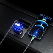 Load image into Gallery viewer, Car Charger Socket PD3.0 &amp; QC3.0 USB Ports USB with Touch Switch Fast Car Adapter Triple Aluminum Metal 18W
