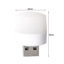 Load image into Gallery viewer, USB Plug Lamp Computer Mobile Power Charging USB Small Book Lamps LED Eye Protection Reading Light Small Round Light Night Light
