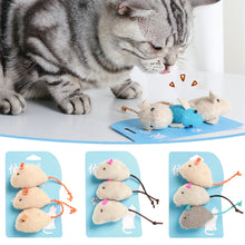 Load image into Gallery viewer, 3pcs/lot Mix Pet Catnip Mouse Cats Toys Chewing Biting Teething Plush Toys Kitten Playing Mice Toys Pet Supplies
