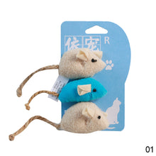 Load image into Gallery viewer, 3pcs/lot Mix Pet Catnip Mouse Cats Toys Chewing Biting Teething Plush Toys Kitten Playing Mice Toys Pet Supplies

