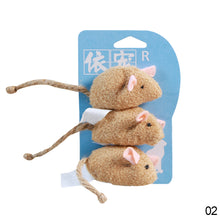 Load image into Gallery viewer, 3pcs/lot Mix Pet Catnip Mouse Cats Toys Chewing Biting Teething Plush Toys Kitten Playing Mice Toys Pet Supplies
