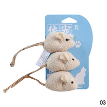 Load image into Gallery viewer, 3pcs/lot Mix Pet Catnip Mouse Cats Toys Chewing Biting Teething Plush Toys Kitten Playing Mice Toys Pet Supplies
