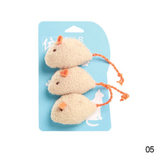 Load image into Gallery viewer, 3pcs/lot Mix Pet Catnip Mouse Cats Toys Chewing Biting Teething Plush Toys Kitten Playing Mice Toys Pet Supplies
