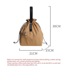 Load image into Gallery viewer, Insulated Cotton Bento Bag Adjustable Drawstring Design Wide Opening Tote School Lunch Handbag Dinner Container Food Storage Bags Picnic Accessories
