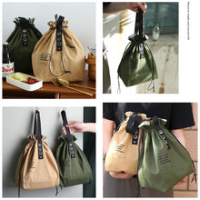 Load image into Gallery viewer, Insulated Cotton Bento Bag Adjustable Drawstring Design Wide Opening Tote School Lunch Handbag Dinner Container Food Storage Bags Picnic Accessories
