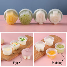 Load image into Gallery viewer, 4 Pcs/Set Cute Egg Cooker Tools with Brush Plastic Egg Mould Poacher Baking Egg Mold Cups Steamer Kitchen Accessories Gadgets for Kid

