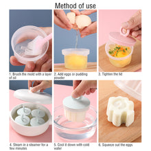 Load image into Gallery viewer, 4 Pcs/Set Cute Egg Cooker Tools with Brush Plastic Egg Mould Poacher Baking Egg Mold Cups Steamer Kitchen Accessories Gadgets for Kid
