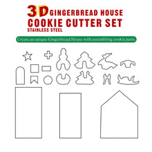 Load image into Gallery viewer, 18 Pcs/Set 3D Mini House Scenery Christmas Cookie Cutter Stainless Steel Biscuit Mold Handmade Gingerbread House Xmas Tree Mould Fondant Cutter Baking Decoration Tool
